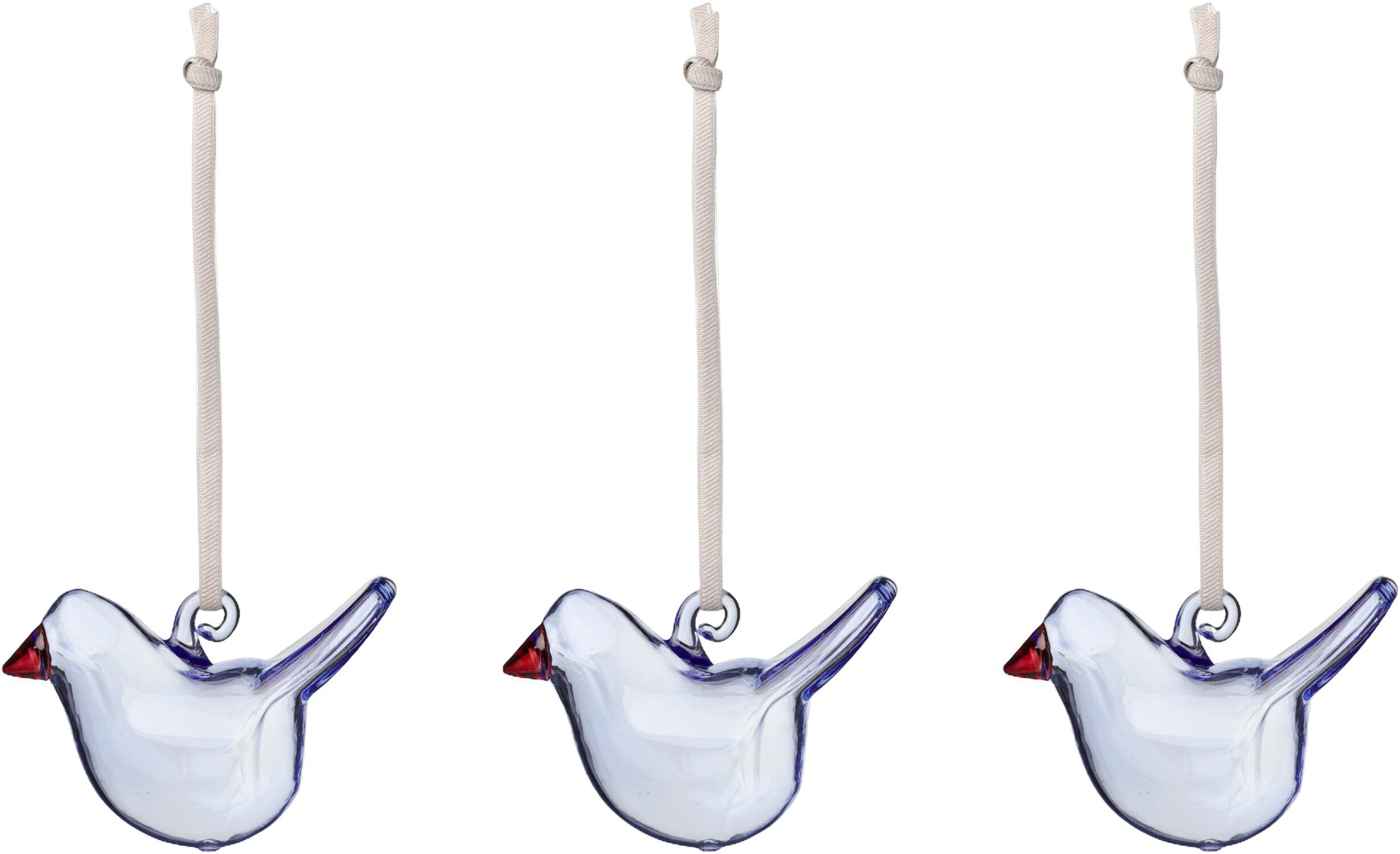 Iittala mini glasfugle brunbl&aring; 3stk