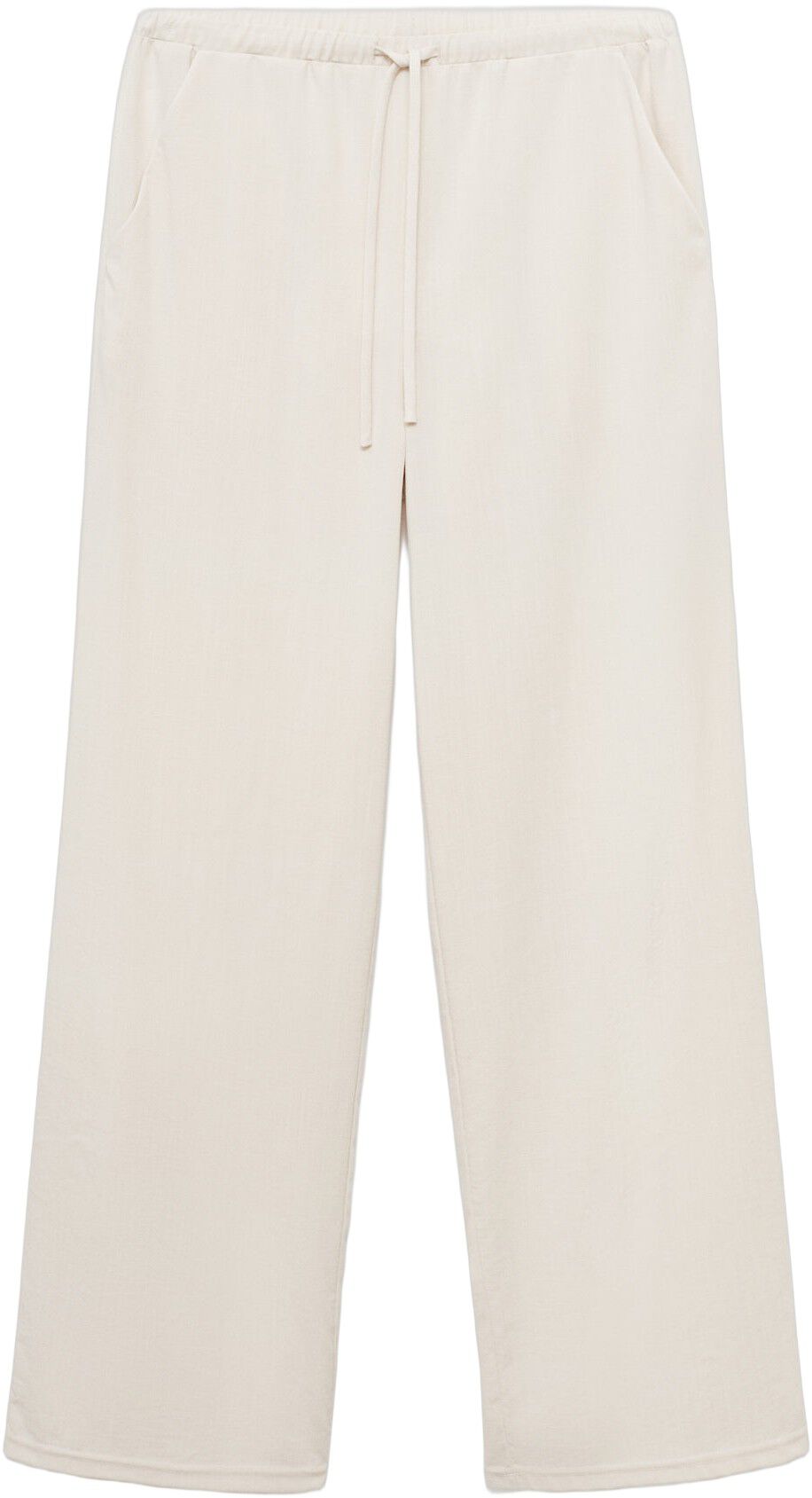 Drawstring straight trousers