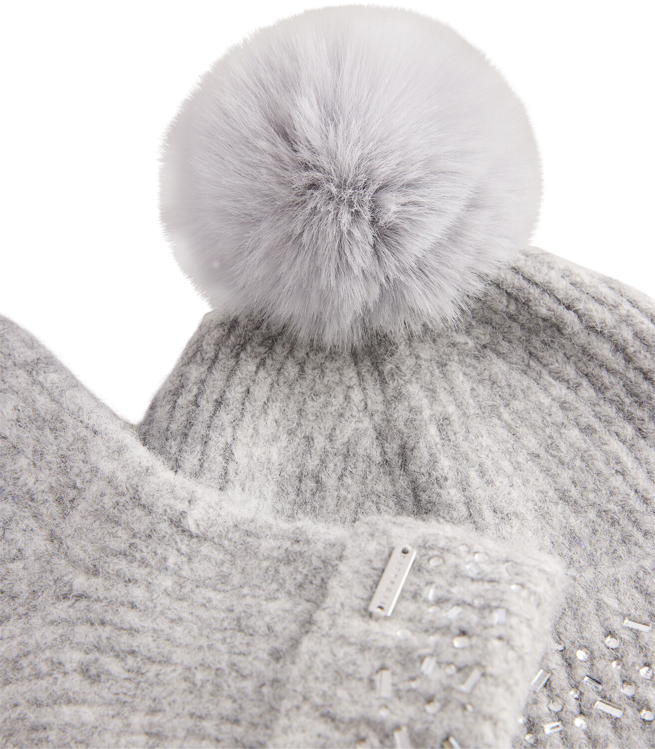 KERIIS Rhinestone Knitted Hat and G