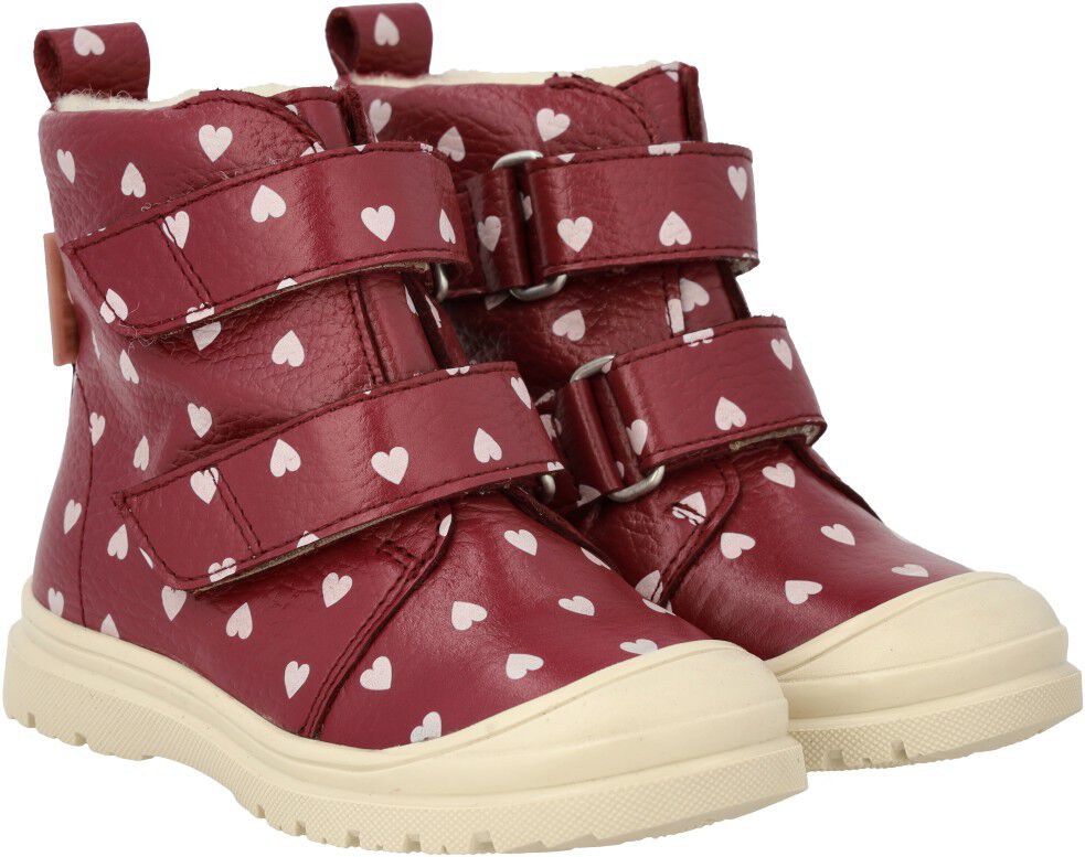 TEX-st&oslash;vle med hjerteprint og uldfo