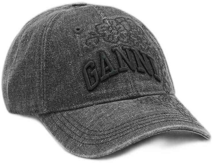 Washed Embroidery Denim Cap