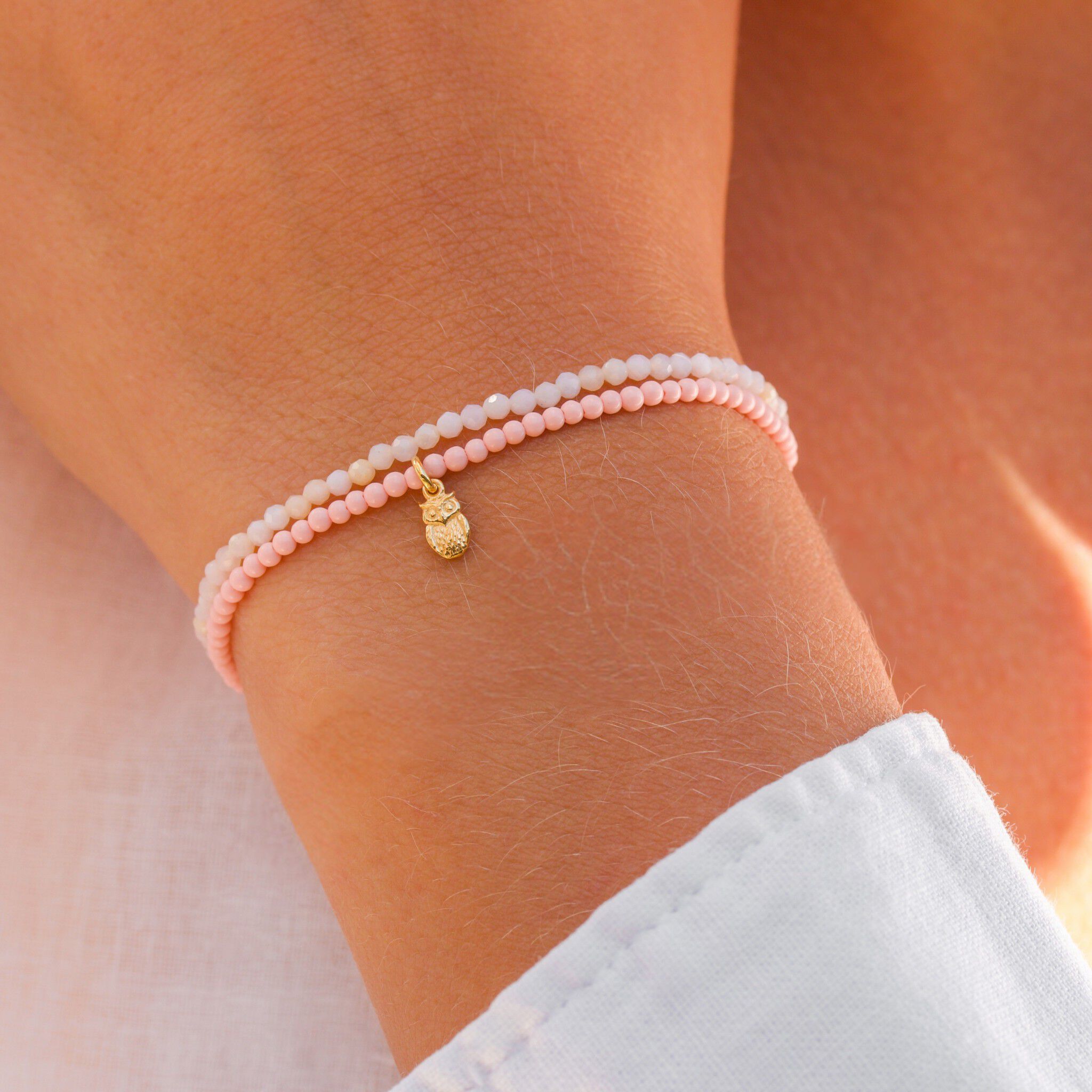 Pink Opal Wisdom Wrap Bead Bracelet