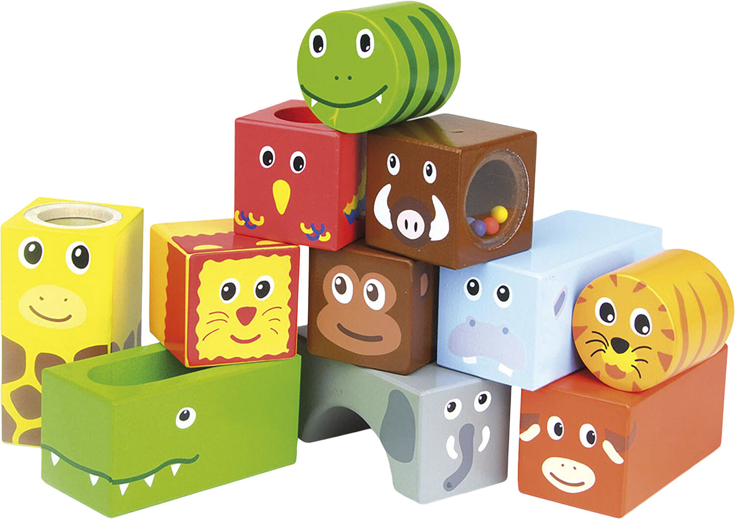 Vilac - Tr&aelig;klodser med lyd - Jungledyr