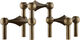 STOFF Nagel candle holder/stage set with 3 pcs - bronzed bra