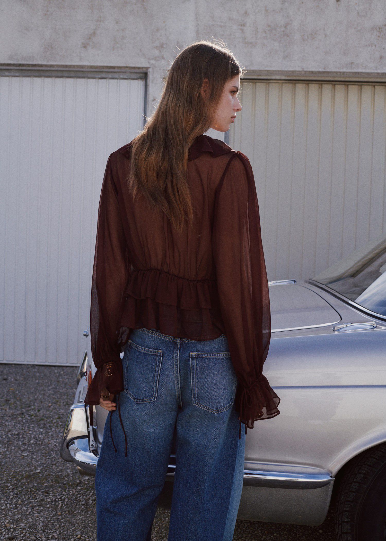 Fluid ruffled blouse