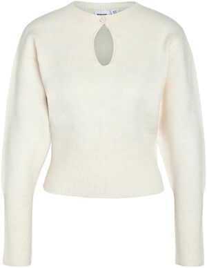 NMSLOAN L/S O-NECK KEYHOLE KNIT