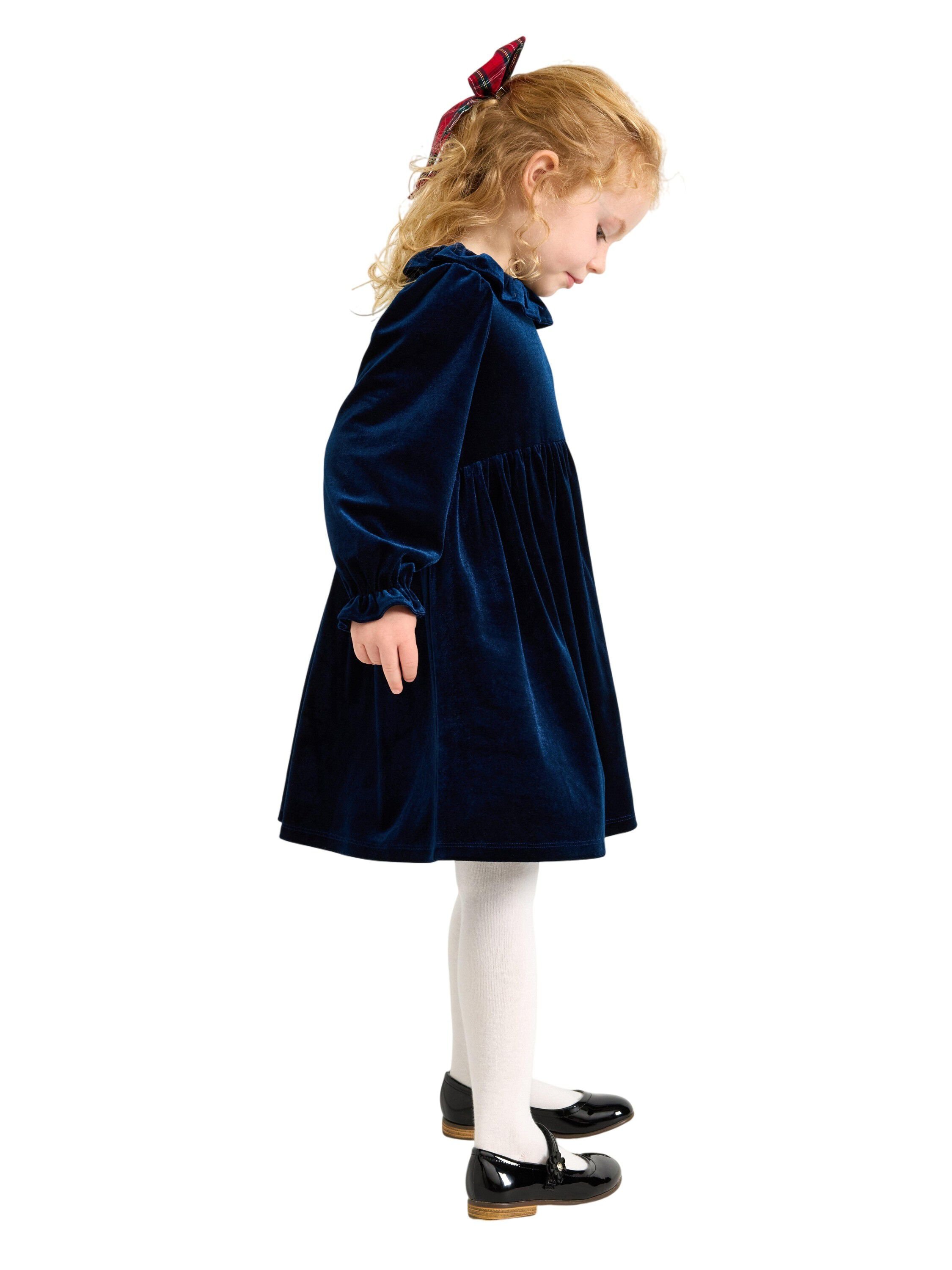 Soft long-sleeved dress in velvet w