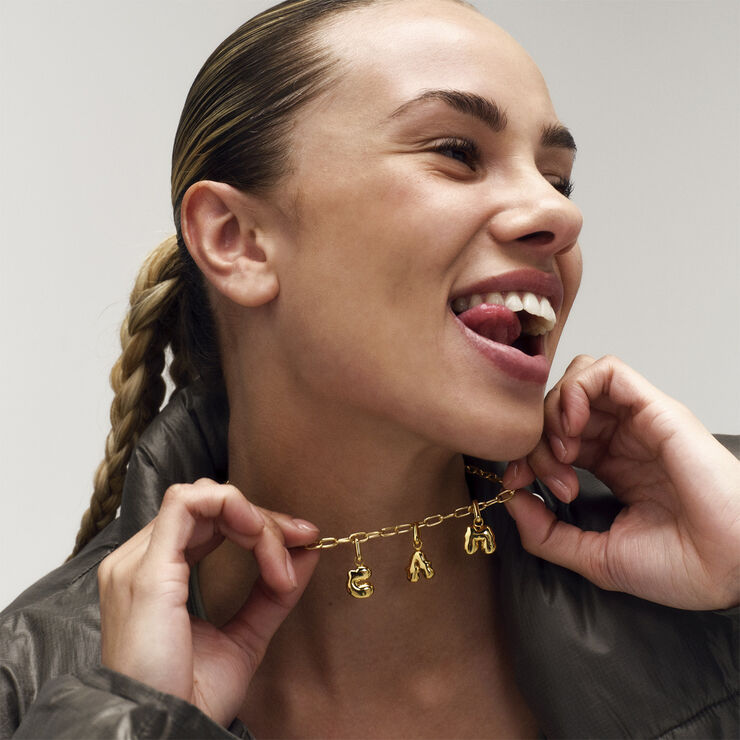 Puffer Letter Charm - A