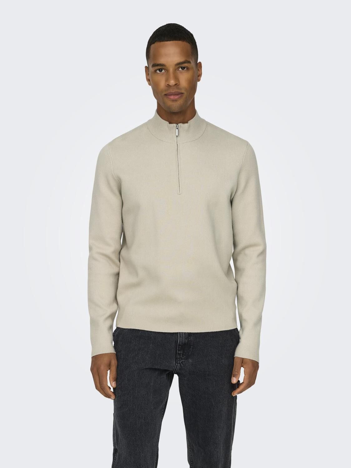 ONSCOOPER HALF ZIP HIGH NECK KNIT N