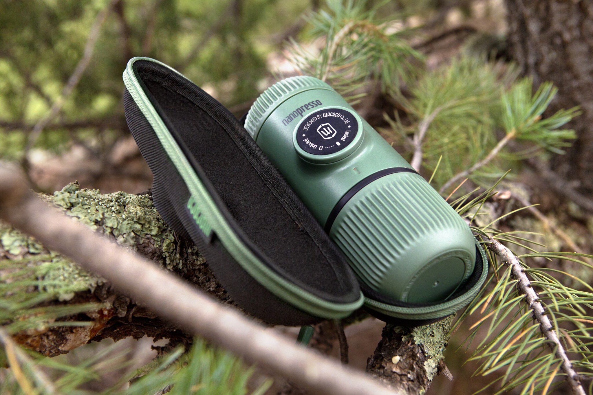 Wacaco Nanopresso Espresso Coffee Maker, Moss Green + Case
