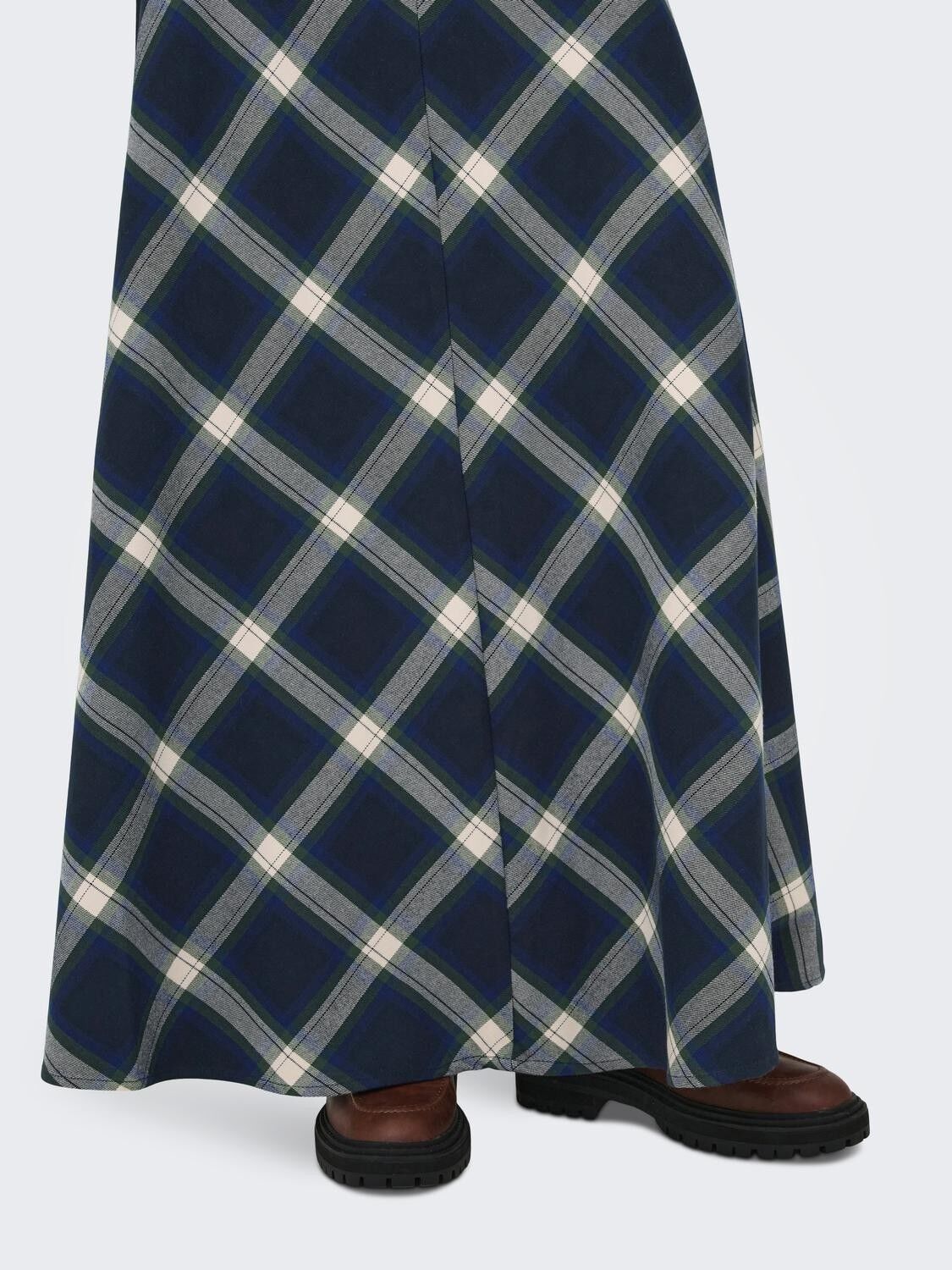 Onlwren Check Long Skirt Wvn