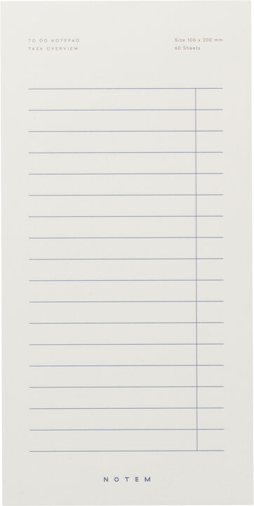 Huskeliste blok, hvid og navy