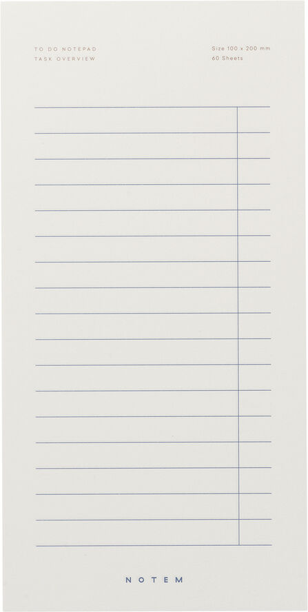 Huskeliste blok, hvid og navy