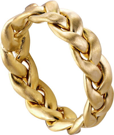 Big Braided Ring, gold-plated sterling silver - 46