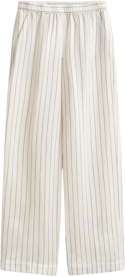STRIPED LINEN BLEND PULL ON PANTS
