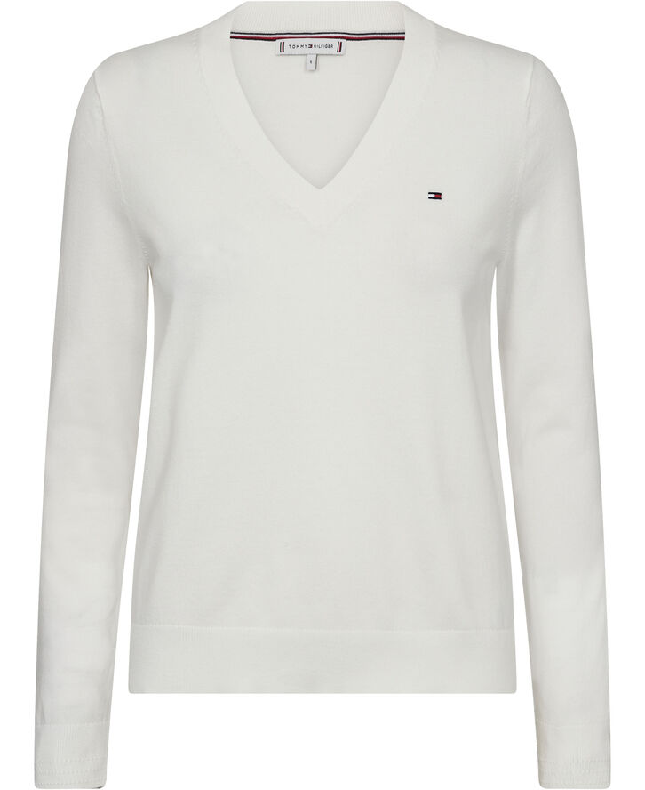 CO JERSEY STITCH V-NK SWEATER