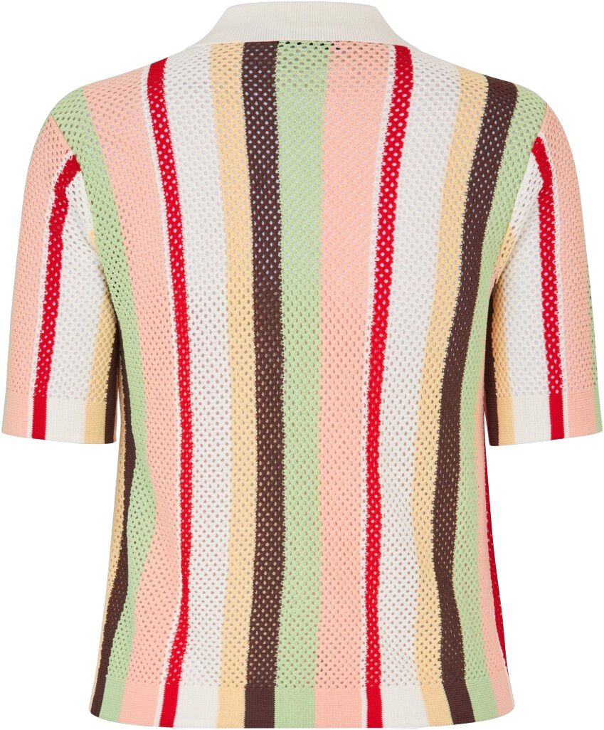 2100 Tricot Knit, Short Sleeve Crochet Polo