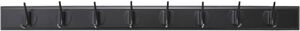 EDGY coat rack, 8 hooks - black w. black finish