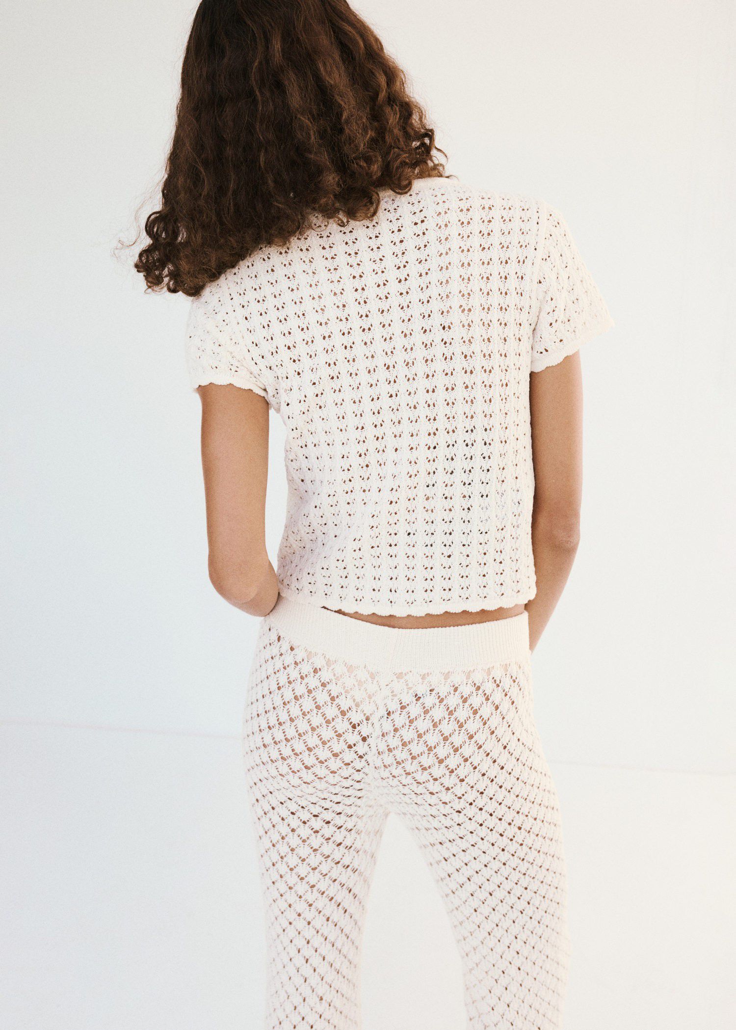 Open-knit toggle cardigan