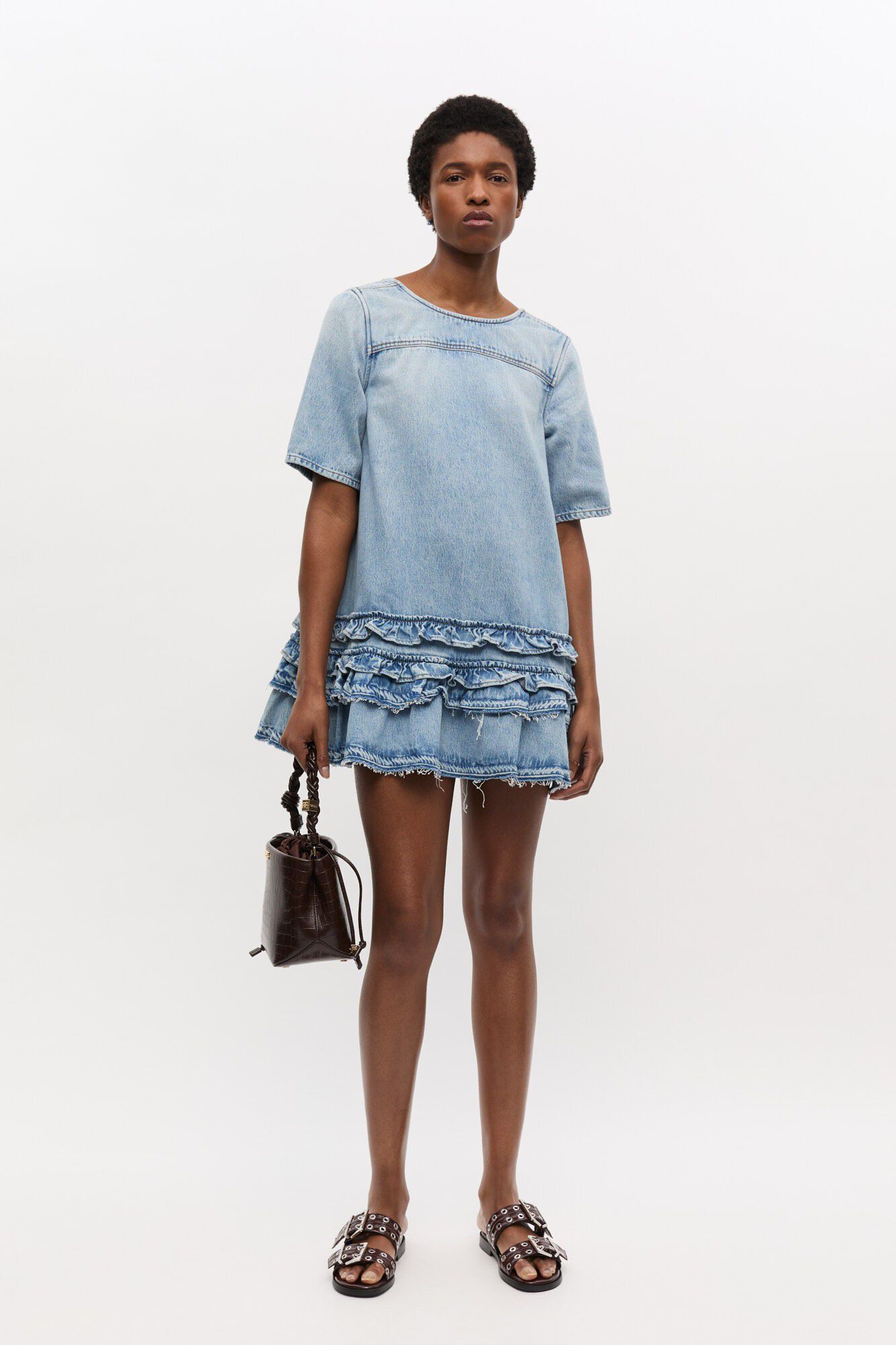 Feminine Buckle Two Strap Sandal Bo