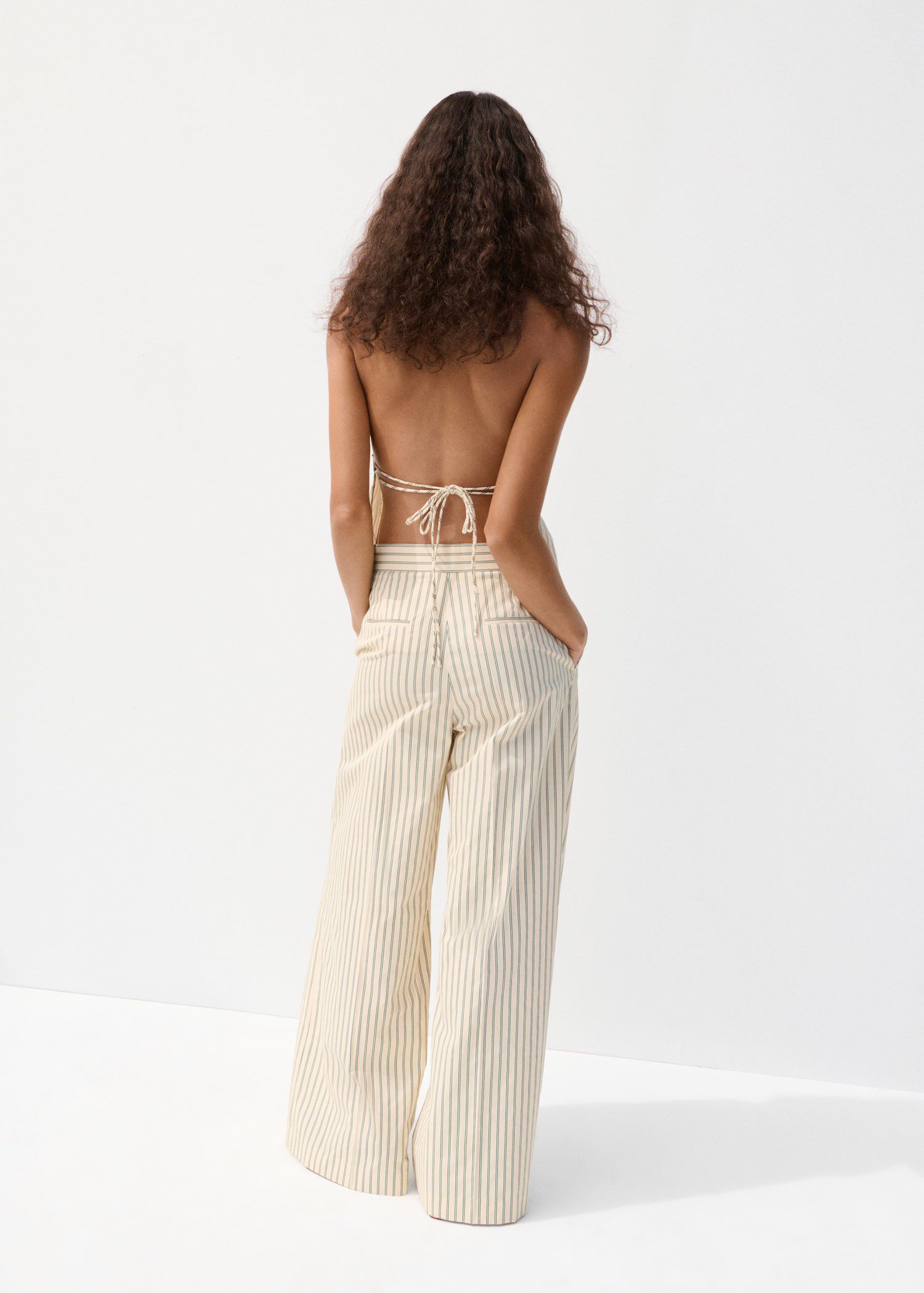 Chalk-stripe straight trousers
