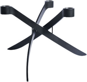 LIGHTARCH Candle Holder, 1 arm Mini Taper, Matte Black 18 x 11 CM