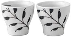 Black Fluted Mega Egg Cup, 5 cm,  2-pack