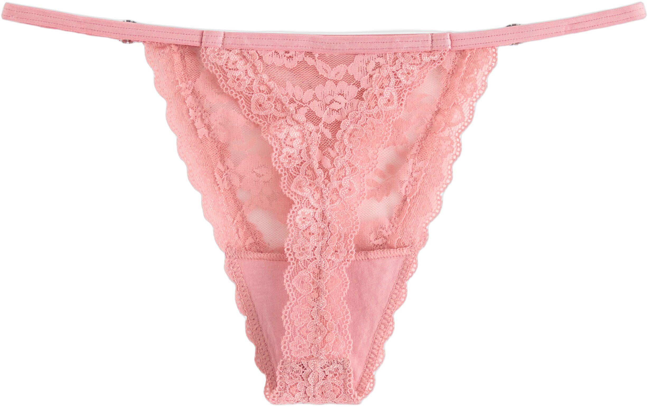 Stringtrosor i spets med en liten s