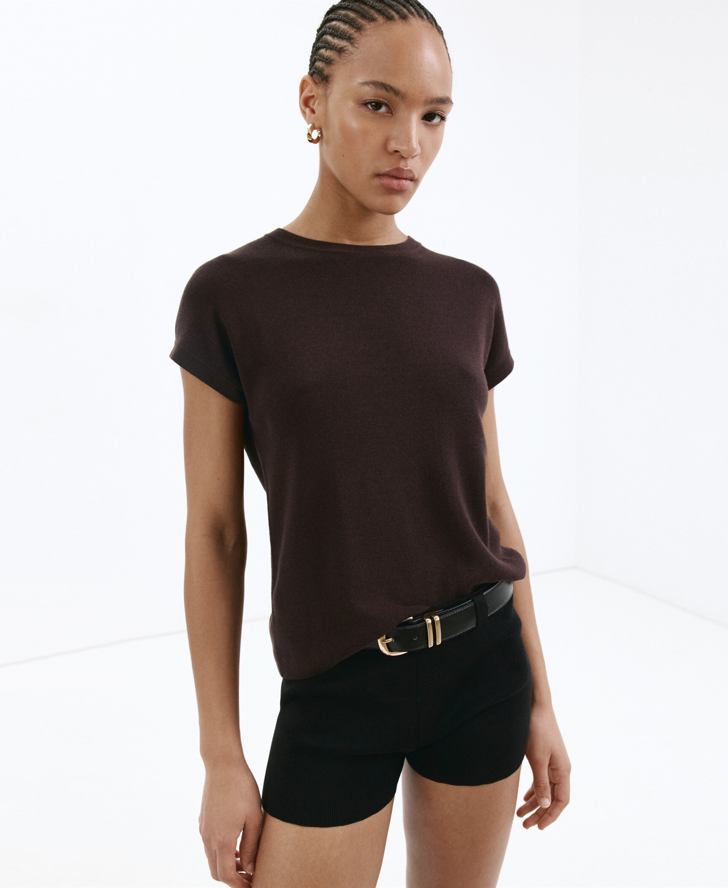Cotton short sleeve sweater