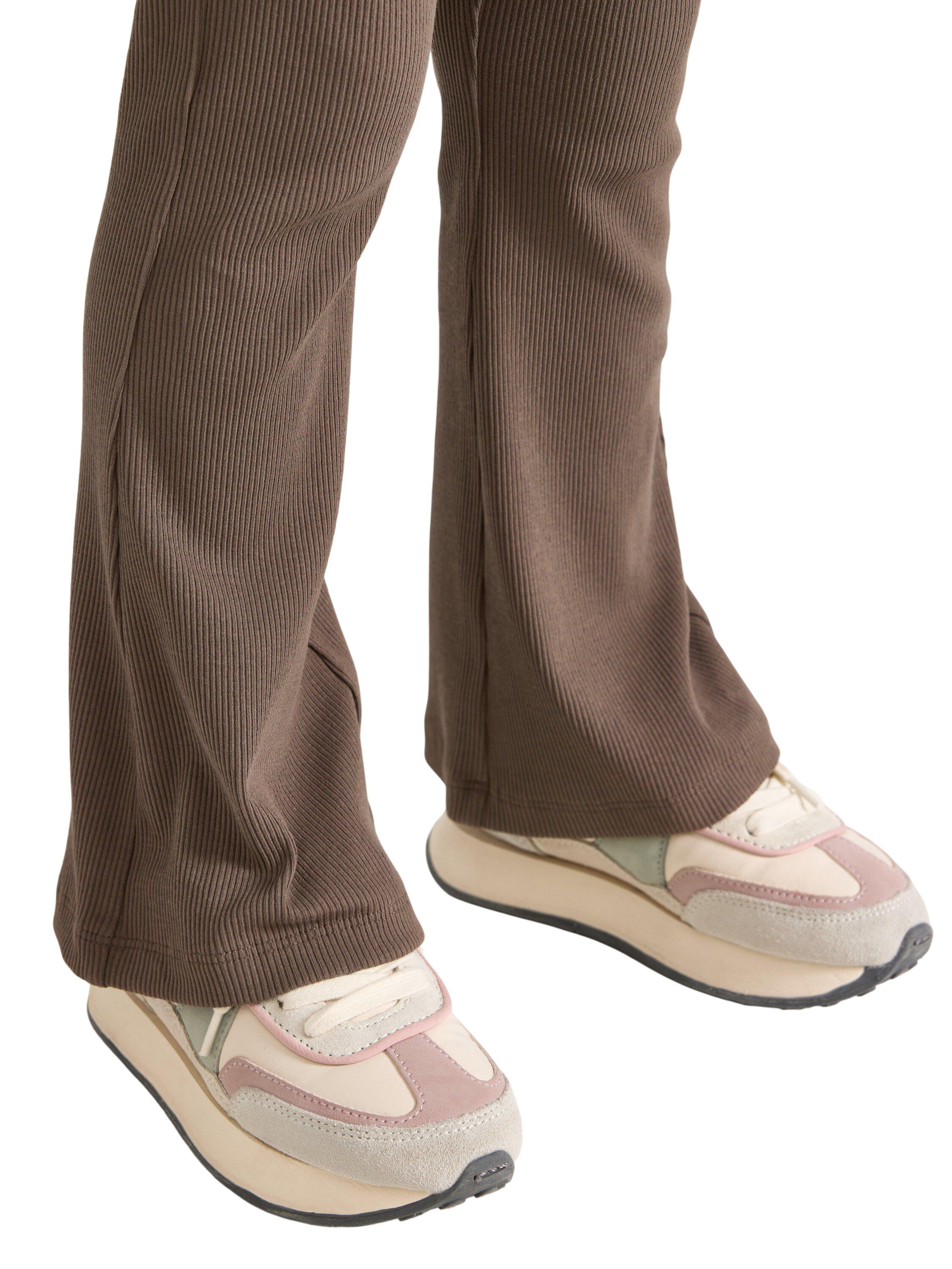 Leggings i mjuk bomullstrik&aring; med r