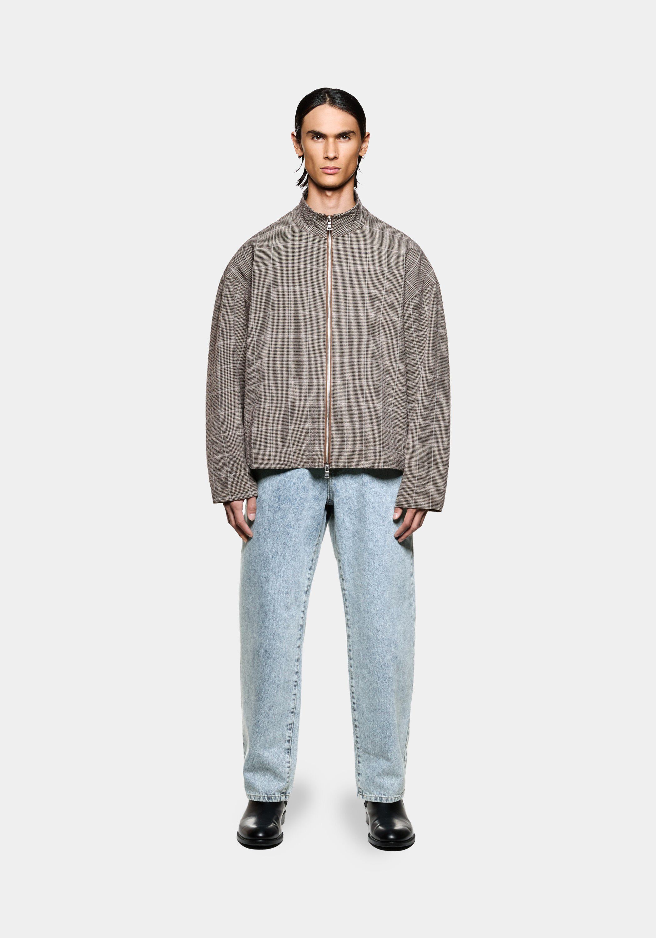 SEERSUCKER CHECK TRACK JACKET