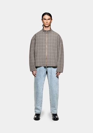 SEERSUCKER CHECK TRACK JACKET