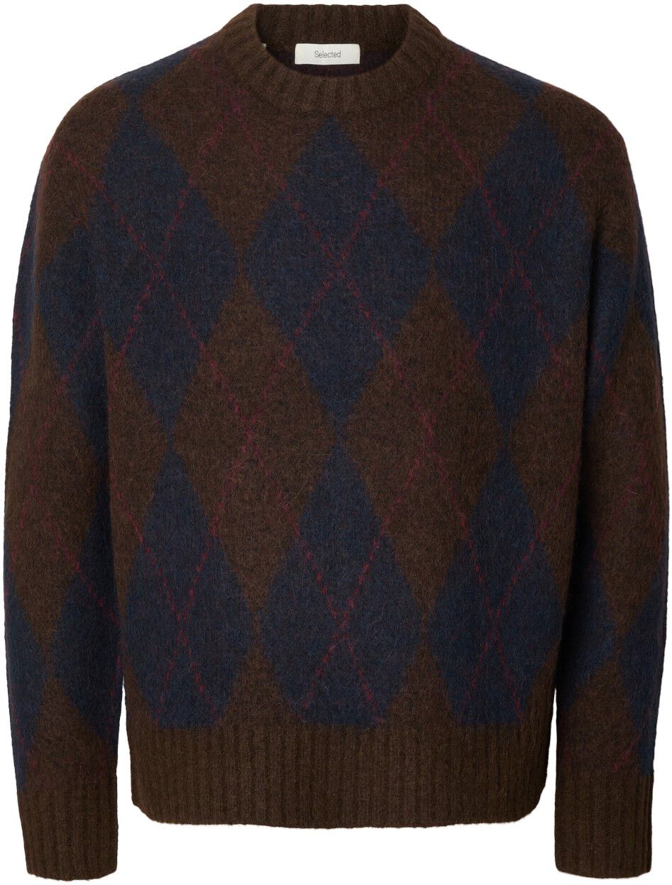 Slmrai Ls Knit Argyle Crew Neck