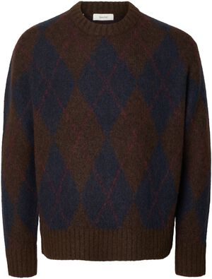 SLMRAI LS KNIT ARGYLE CREW NECK