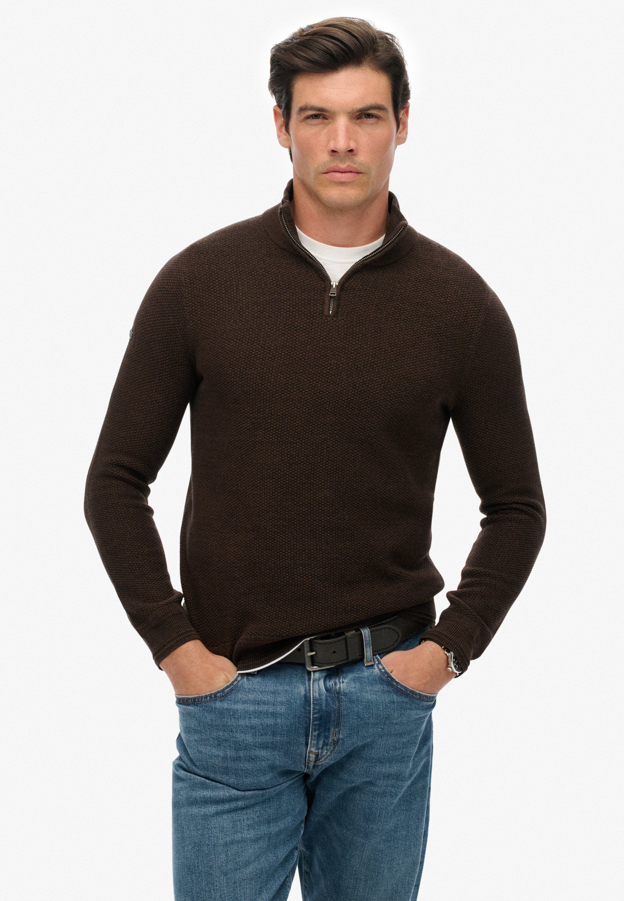 LW COTTON TEXTURE HALF ZIP