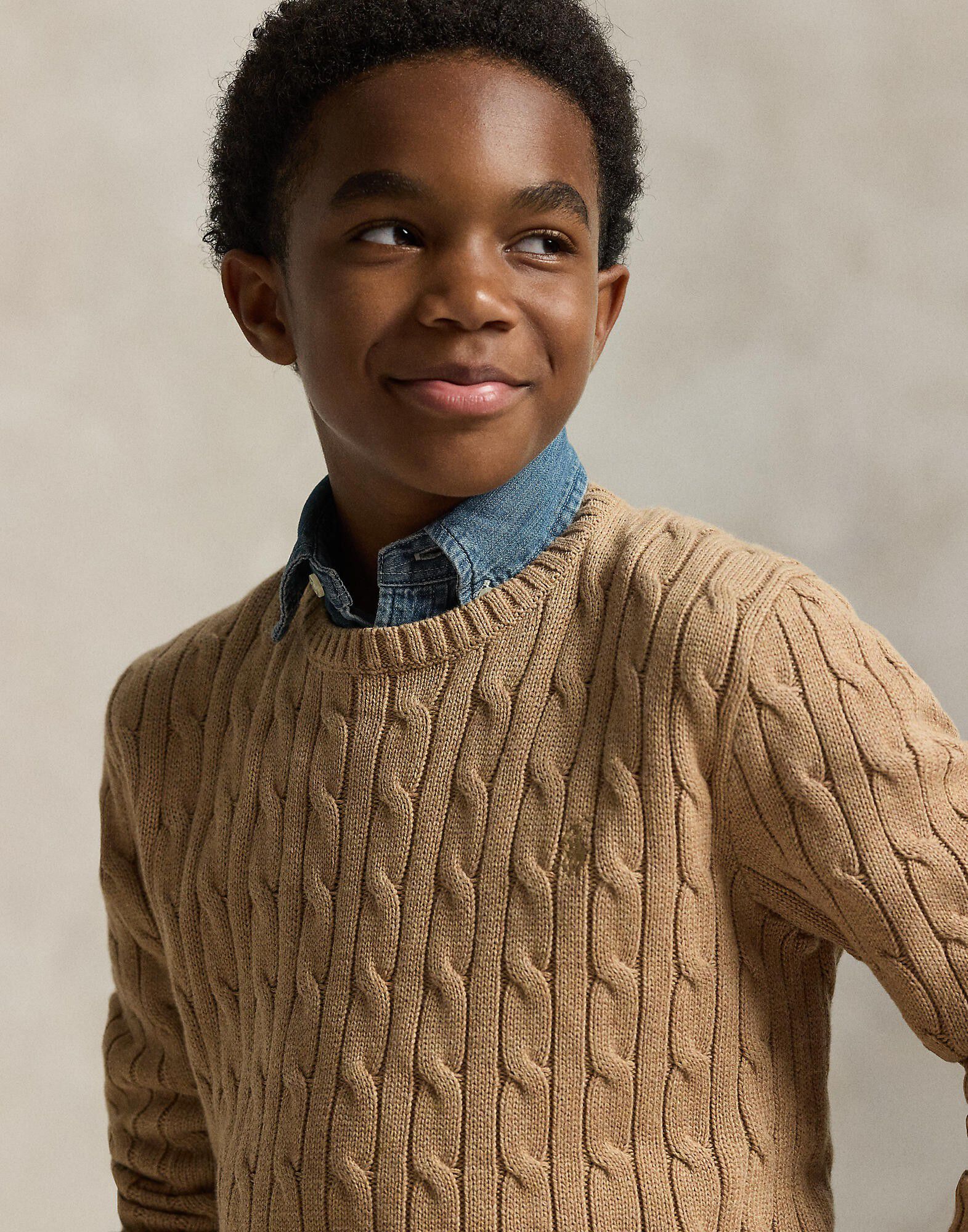 Cable-Knit Cotton Sweater