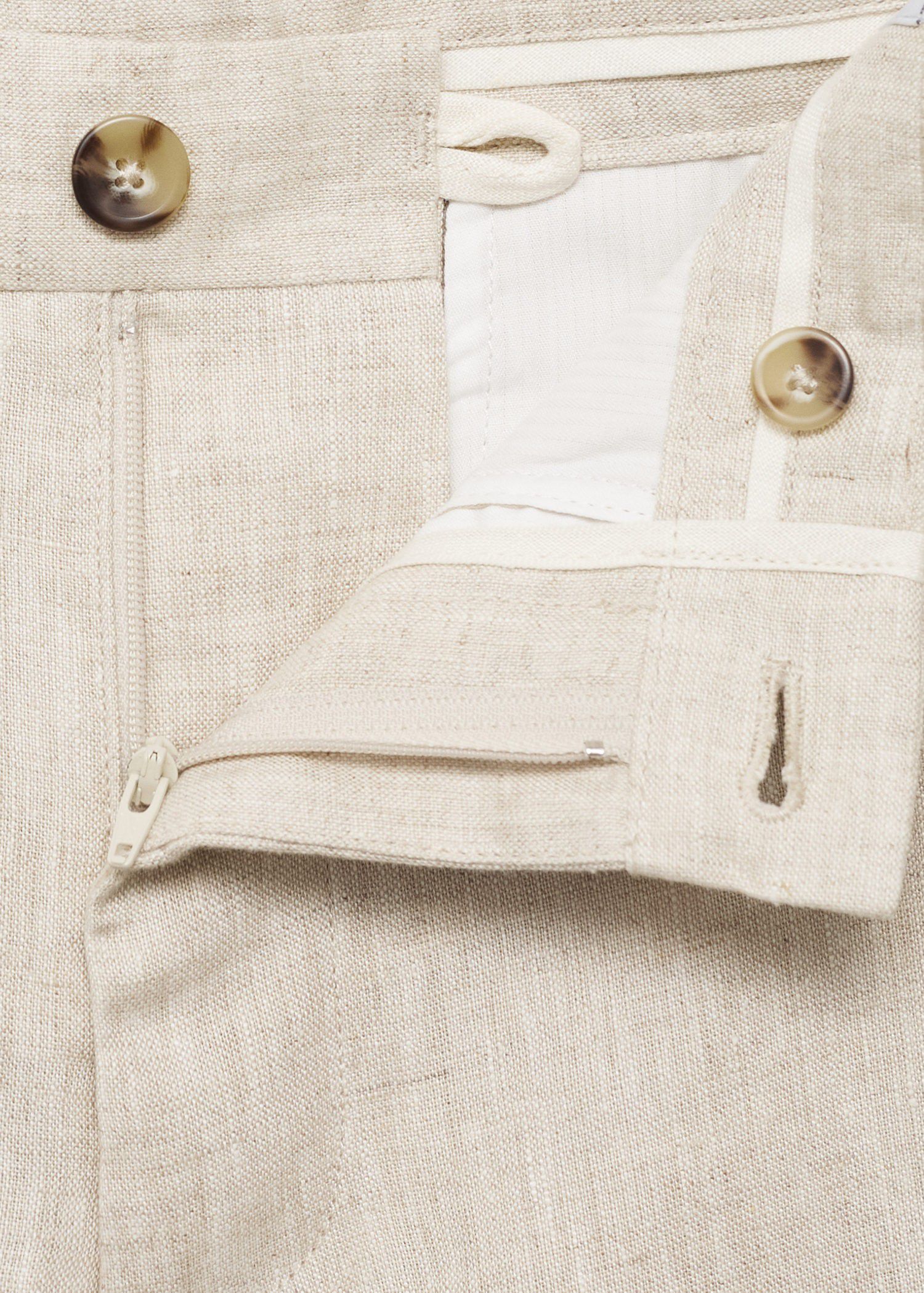 Slim-fit 100% linen trousers