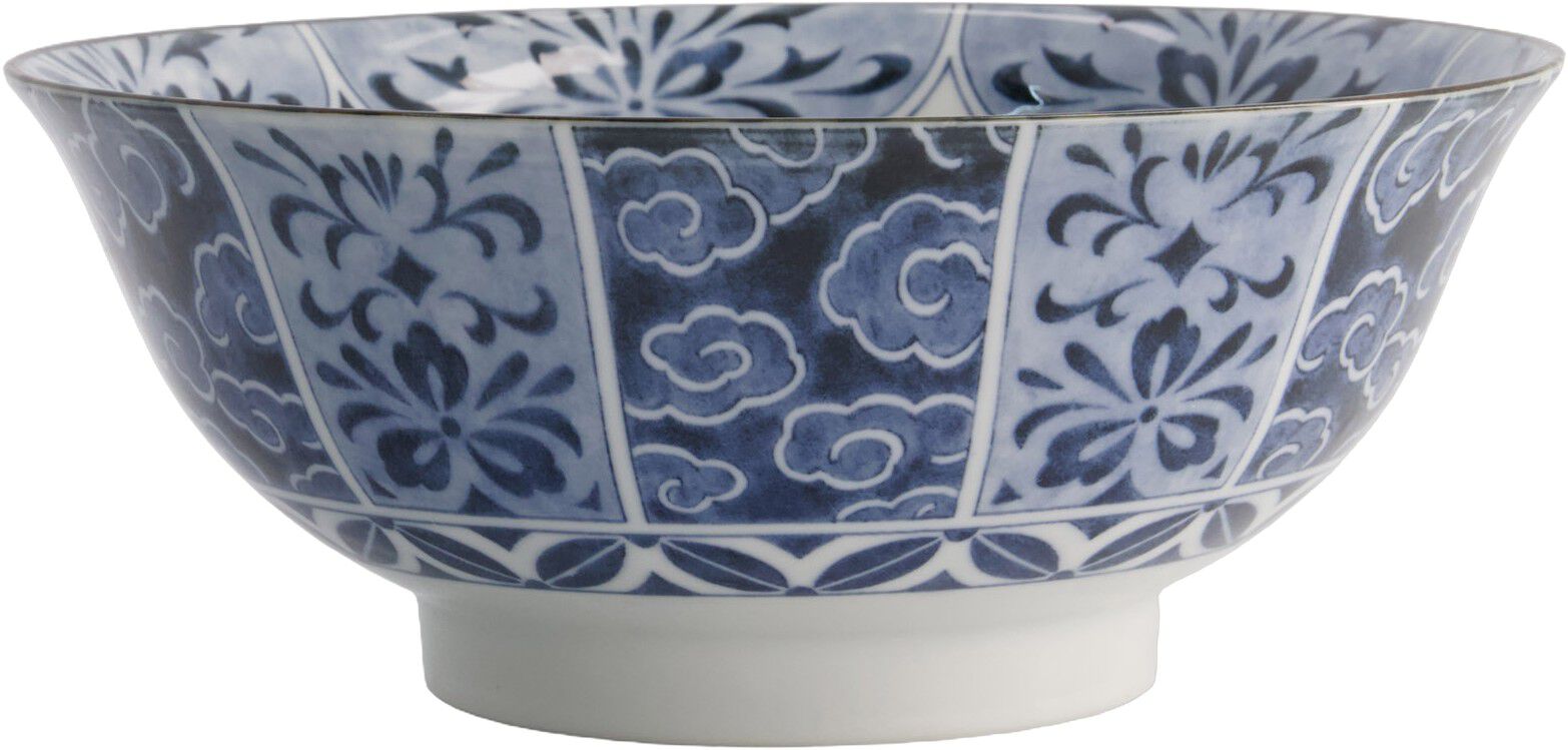 Wa Mixed Bowls Ramen Unmo-Botan Blue 21x8.7cm 1300ml  3/24