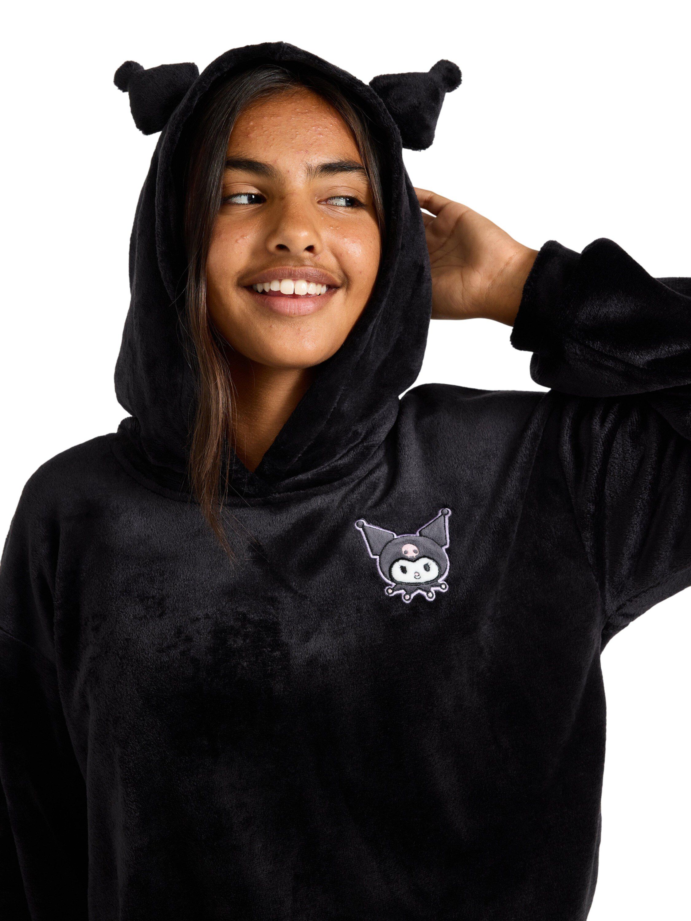 Cosy jumper in soft pile with a hoo