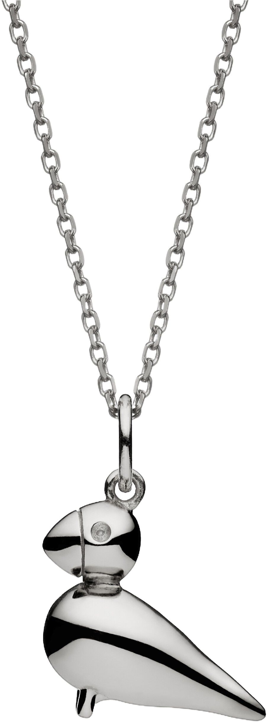 Sangfugl i 18 karat forgyldt s&oslash;lv med k&aelig;de