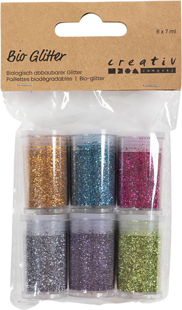 Bio-glimmer, ass. farver, 6x7ml.