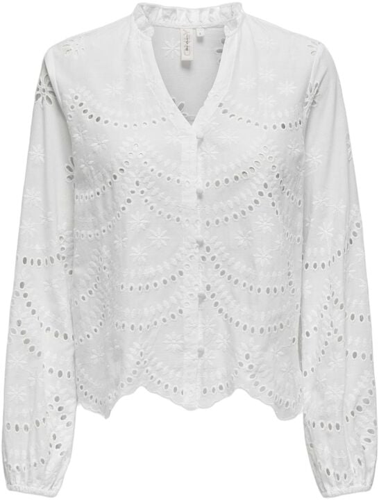 ONLBINE LALISA LS V-NECK EMB TOP WV