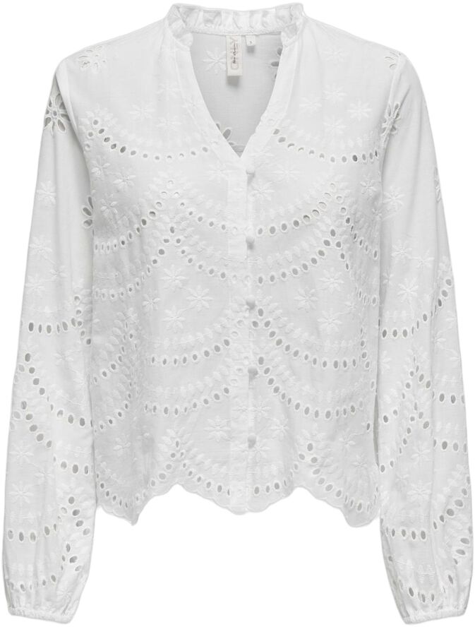 ONLBINE LALISA LS V-NECK EMB TOP WV
