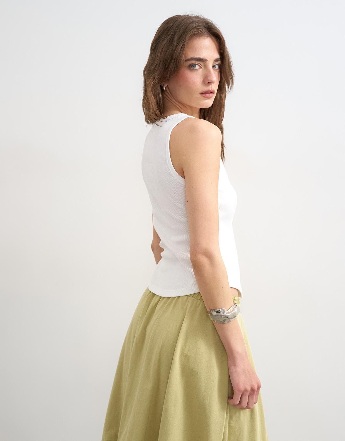 Tsbritt Sl Rib Scoop Curve Hem Vest Jrs