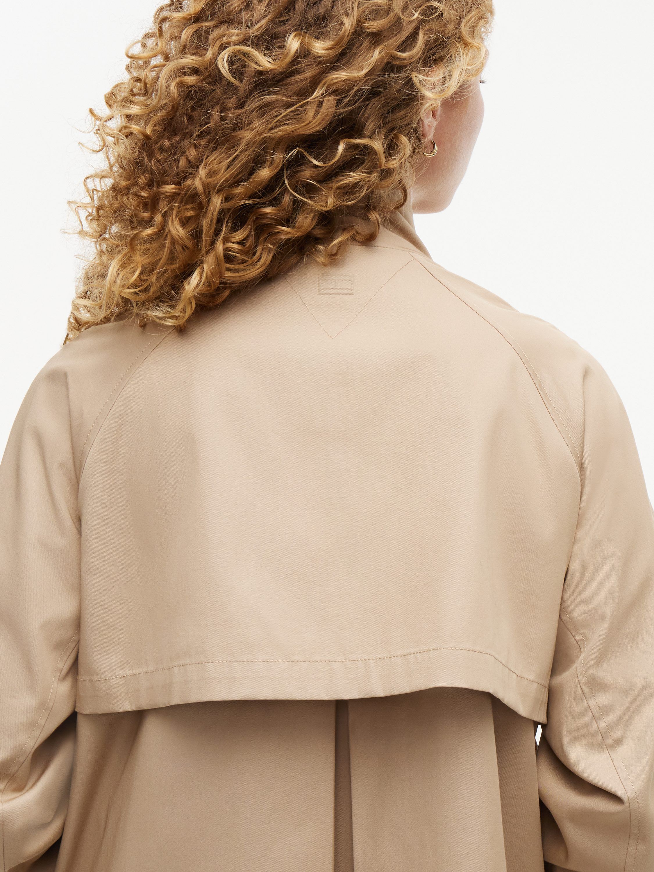 Flag Jacquard Twill Relaxed Cape Coat