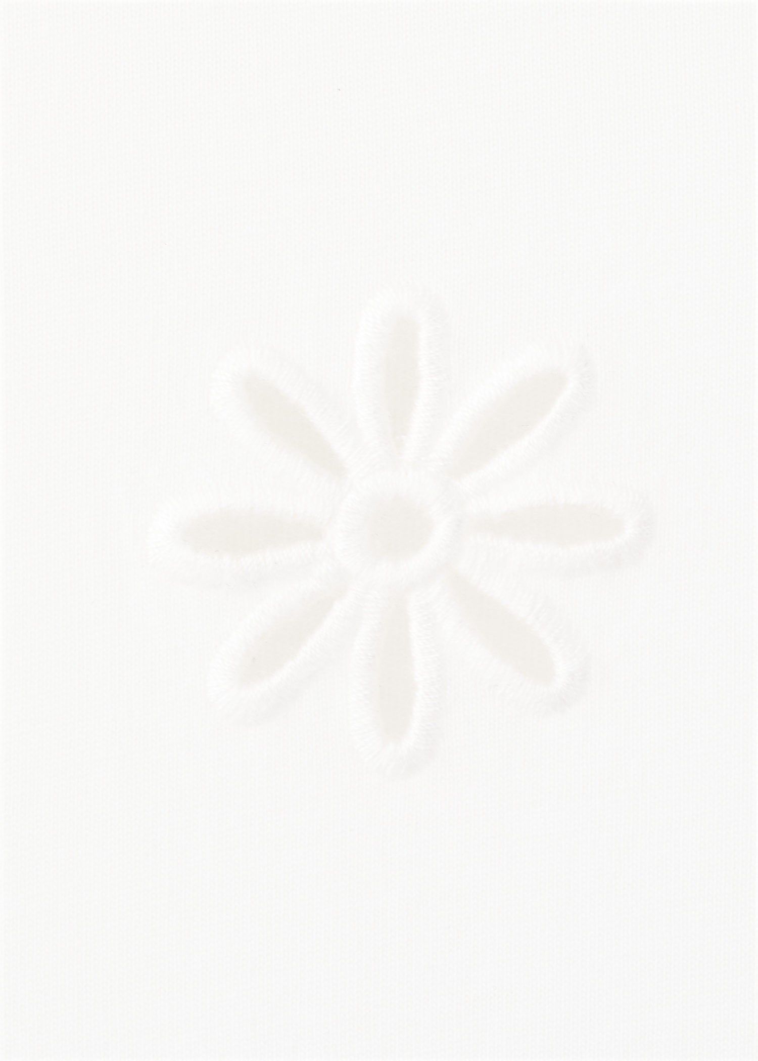 Embroidered cutwork cotton T-shirt