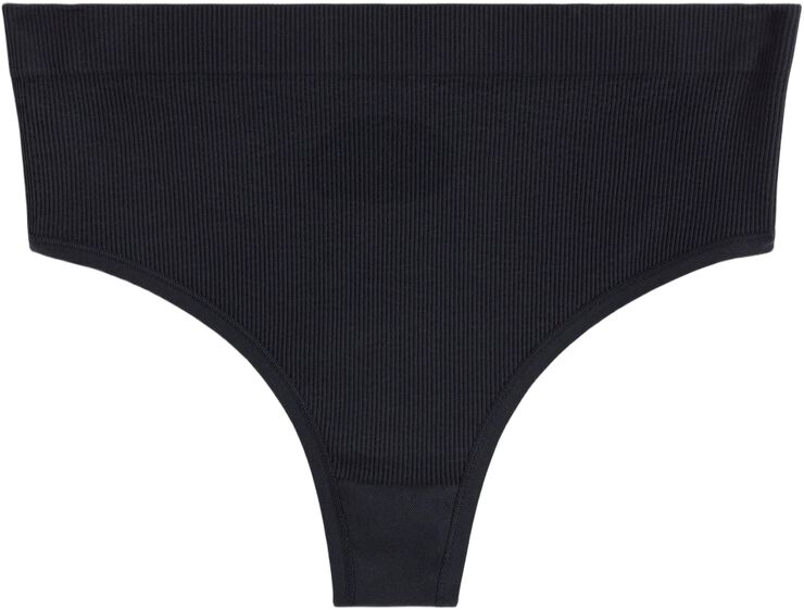 Ribbade string utan sömmar med hög midja