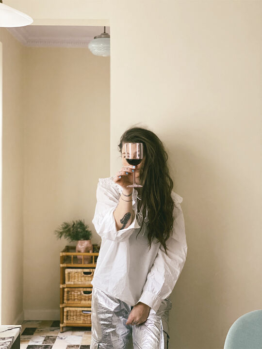 WINE GLASS, 2 PCS, TALL, ROSE,70177R