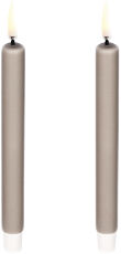 LED taper candle, Sandstone, Smooth, 1,3x13,8 cm / 2-pack