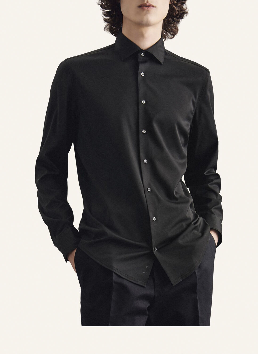 Performance shirt Slim Long sleeve Kent-Collar Uni
